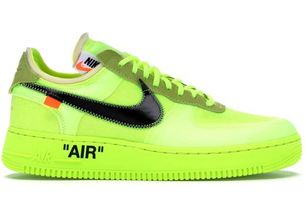 Green Nike Air Force 1 shoe.